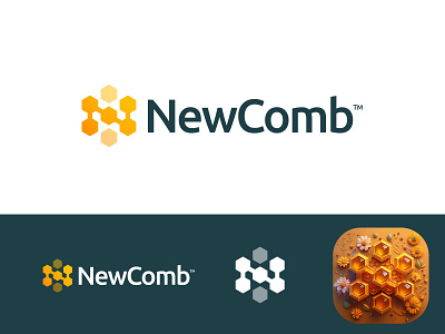 NewComb - Logo Design brand identity branding comb creative logo honey logo modern logo monogram n new visual identity design
