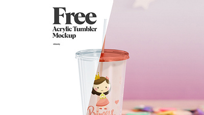 Free Acrylic Tumbler Mockup beverage