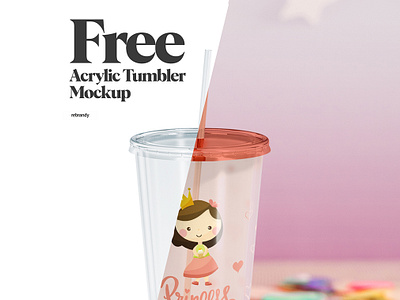 Free Acrylic Tumbler Mockup beverage