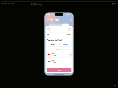 Checkout Page animation checkout color concept gradient linear mobile payment typography ui web