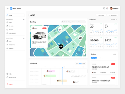 Car Rental Dashboard booking car car booking car renting car tracking clean components dashboard design maps minimal rent rent a car rental renting track tracking ui ux web