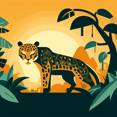 Jaguar, Guardian of the Amazon graphic design illustration vector