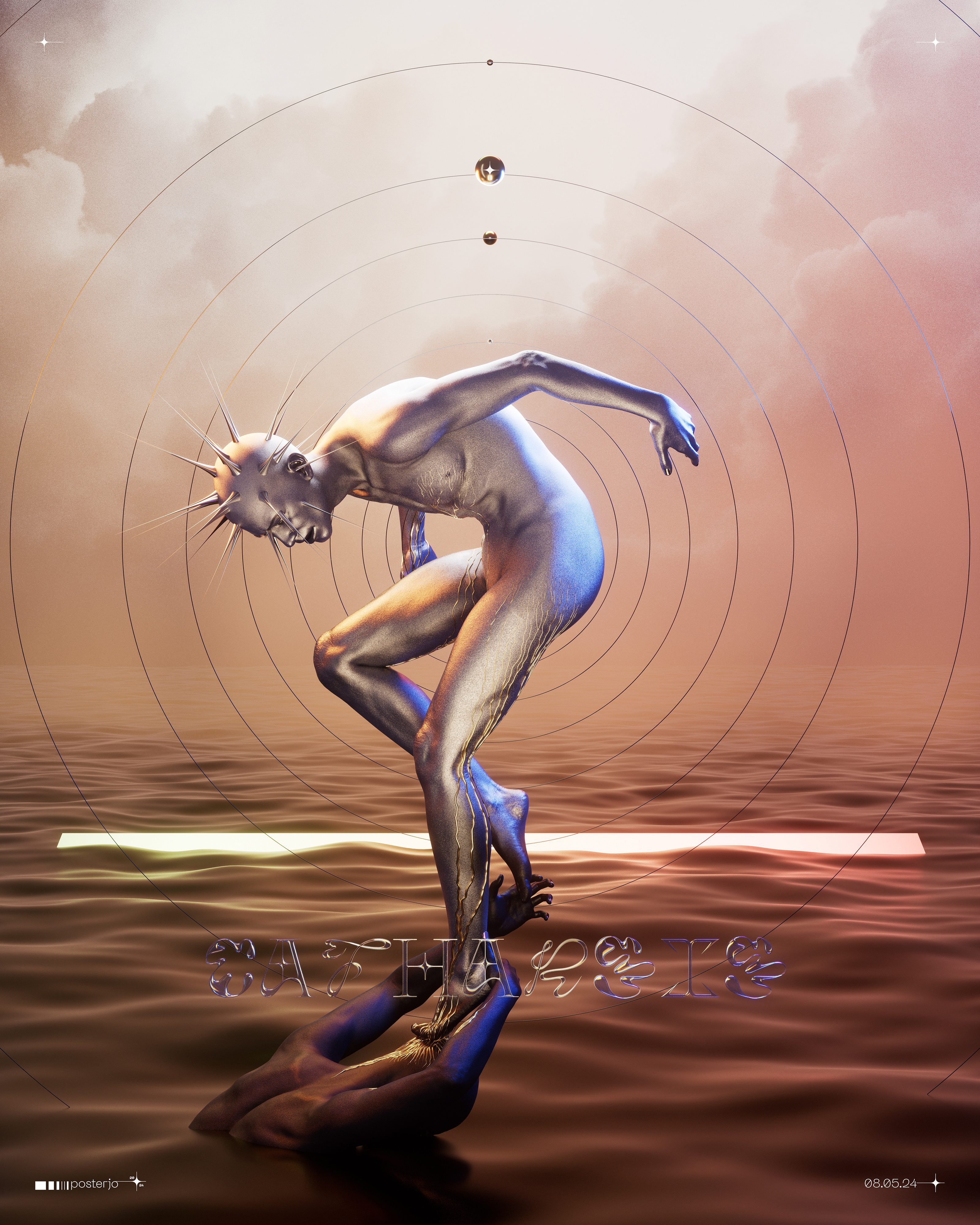 Catharsis - 08.05.24 blender joansterjo liquid chrome neugothic octane posterjo