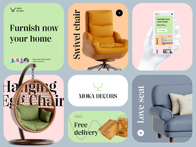 Furniture store chairs design furniture graphic design landig page minimalism store ui