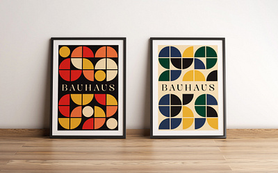 Bauhaus Aesthetics Posters abstract art backdrop background banner bauhaus boho brochure color design geometric graphic modern pattern placard poster print retro shape swiss