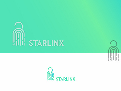 STARLINX LOGO DESIGNS branding design fingerprint graphic design illustration jrraystudio locked logo security vector