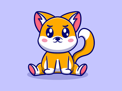 Cute Shiba Inu animal art branding cartoon character cute design dog doge illustration inu kawaii logo mascot pet puppy shiba ui vector website