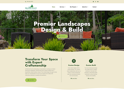 Michael Scott Landscaping branding homepage layout logo ui ux website