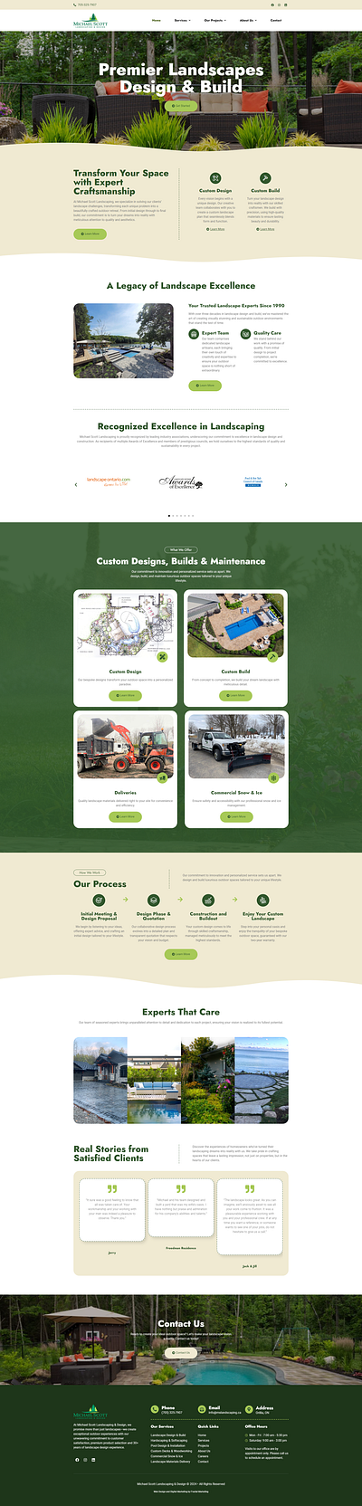 Michael Scott Landscaping branding homepage layout logo ui ux website