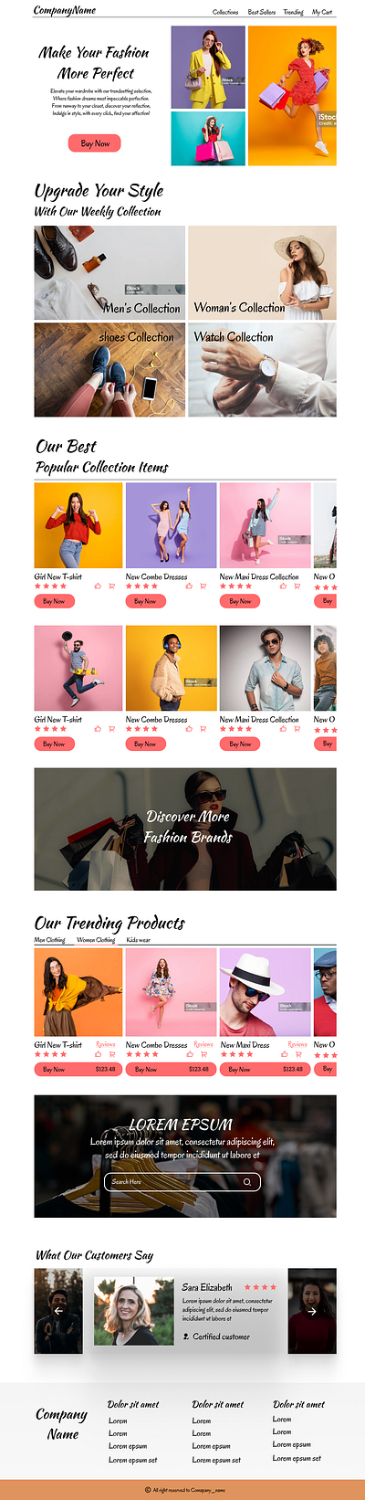 E-Commerce Fashion Website ui userflow ux visualdesign