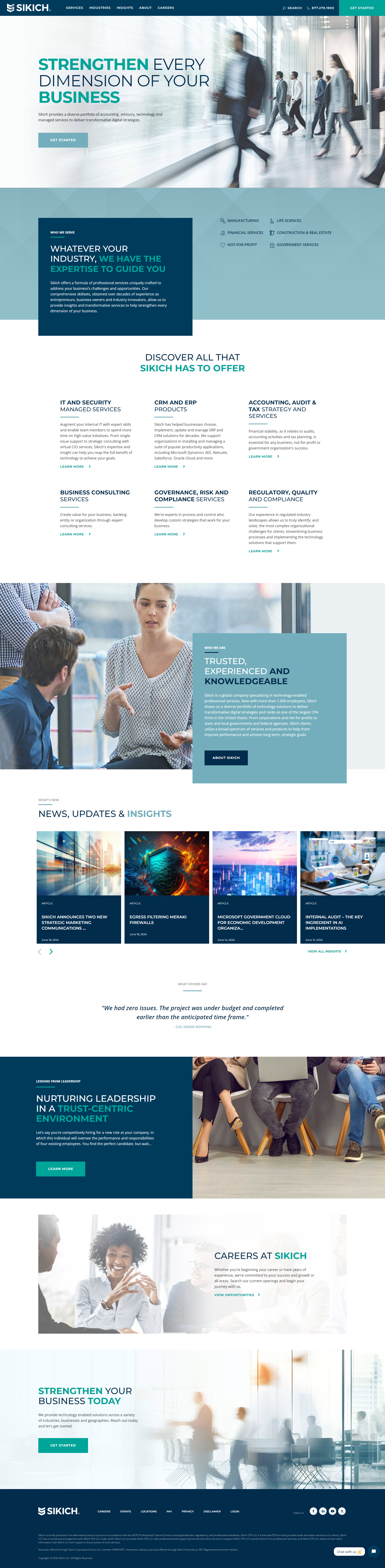 Sikich branding design homepage landing page logo ui ux website