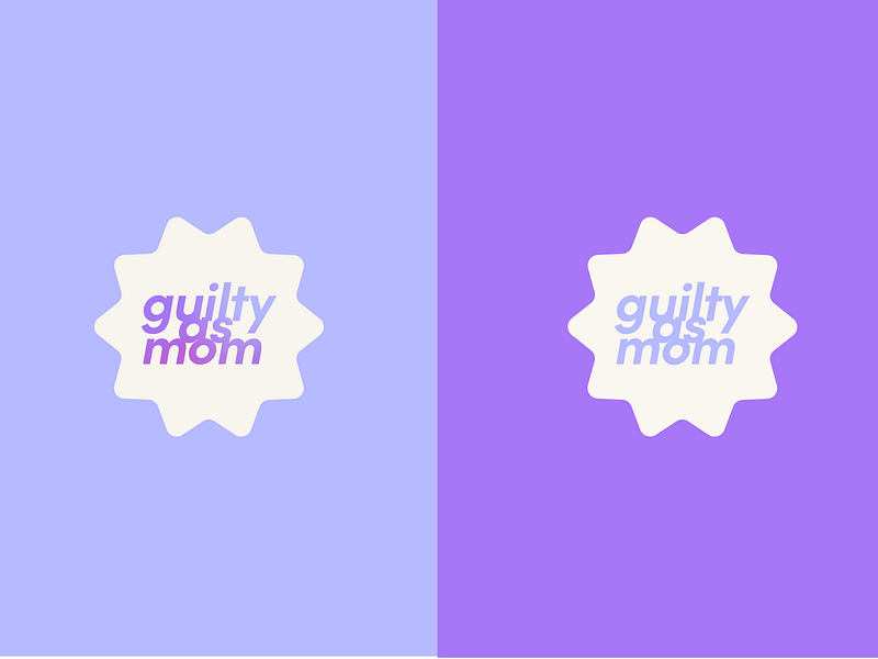 Guilty as Mom branding gradient icon logo podcast