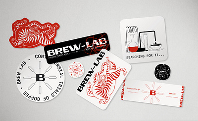 BREW-LAB Branding & Packaging branding coffe branding graphic design handmade logo identity design illustration logo logo design typography design visual branding visual design