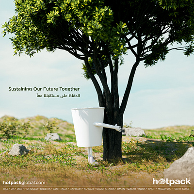 Sustaining Our Future Together | Hotpack 3d 3d modeling ad creative blender blender cycles branding graphic design instagram post social media social media design