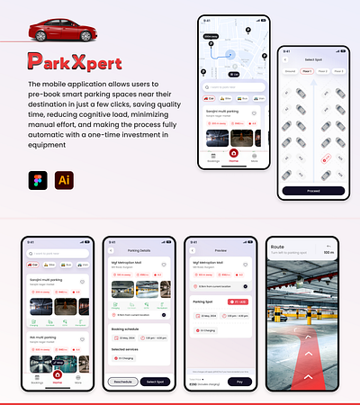 ParkXpert: A mobile application to Pre-book Smart Parking interaction parking pre book product design smart parking ui visuals