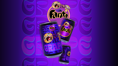 PACKAGING DESIGN CONCEPT | FANTA GRAPE SODA graphic design illustration packaging design photoshop procreate