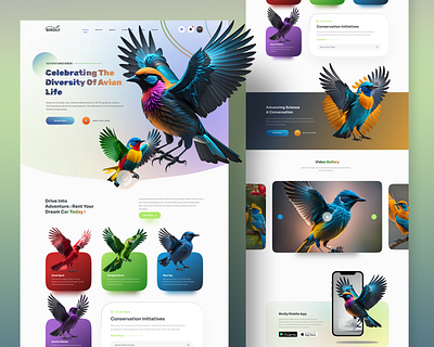 Birdly landing page design, web design, UIUX, branding design figma frontend design graphic design illustration landing page logo ui vector