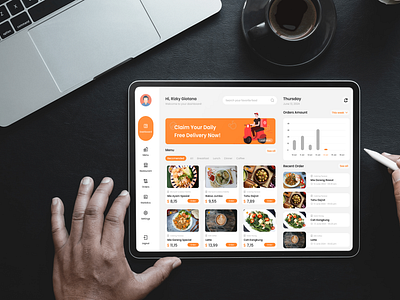 Dashboard - Food Delivery UI Design app branding dashboard design design app design ui desktop graphic design landing page mobile app mobile ui ui ui dashboard uiux uiux design web