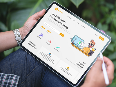 Landing Page - Online Class UI Design app branding dashboard design design app design ui desktop graphic design landing page mobile app mobile ui ui ui dashboard uiux uiux design web
