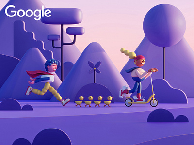Google Chrome OS | Wallpapers and Avatars 3d 3dillustration animation app branding characterdesign design duck family google graphic design kids logo motion graphics superhero ui
