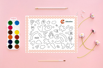 3 - 6 Years - Coloring Sheet Mockup art baby colorful sheet branding children coloring design coloring sheet design drawing color sheet drawing sheet graphic design paint design