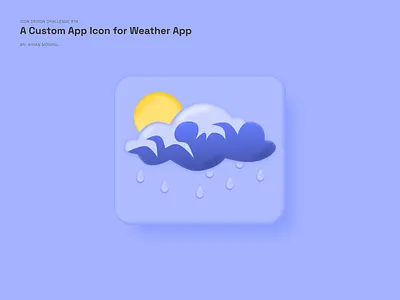 19. Icon Design - a Custom App Icon for Weather App 3d branding design graphic design icon design icon redesign illustration logo logo refesign mobile design ui uichallenge ux uxdesigner uxui weather app