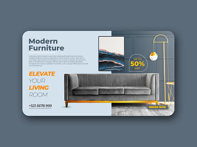 Minimalist Banner Design For Modern Furniture! adobe photoshop ads poster ads poster design brand design branding design furniture graphic design logo social media design ui ux