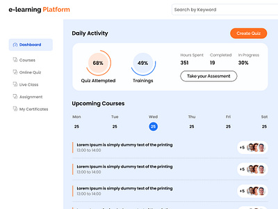 E-Learning Platform education education dashboard education portal elearning