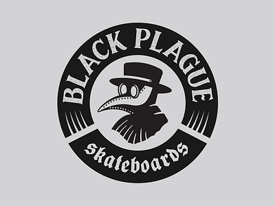 Black Plague Skateboards Badge branding concept design graphic design identity illustration logo mark plague skateboards