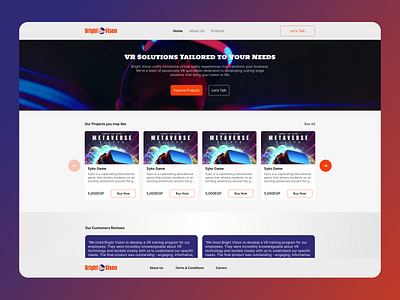 VR Agency Website agency design shot ui uix ux vr website