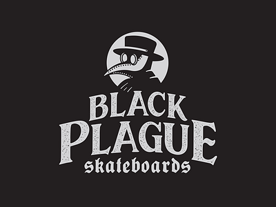 Black Plague Skateboards Primary Logo branding concept design graphic design identity illustration logo mark plague plague doctor skateboarding skateboards