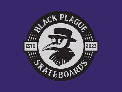 Black Plague Skateboards Alt Badge black plague branding concept design graphic design identity illustration logo mark plague plague doctor skateboarding skateboards