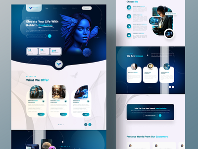 Rebirth website UIUX Design branding design figma frontend design graphic design illustration landing page logo ui vector