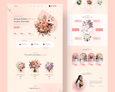 Owalos - flower UI/UX design, website, landing page branding design figma frontend design graphic design illustration landing page logo ui vector