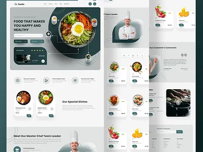 foodo landing page UI/UX design conce branding design figma frontend design graphic design illustration landing page logo ui vector