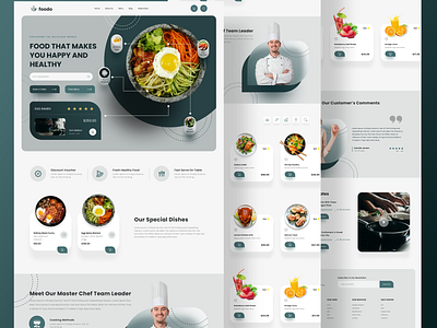 foodo landing page UI/UX design conce branding design figma frontend design graphic design illustration landing page logo ui vector