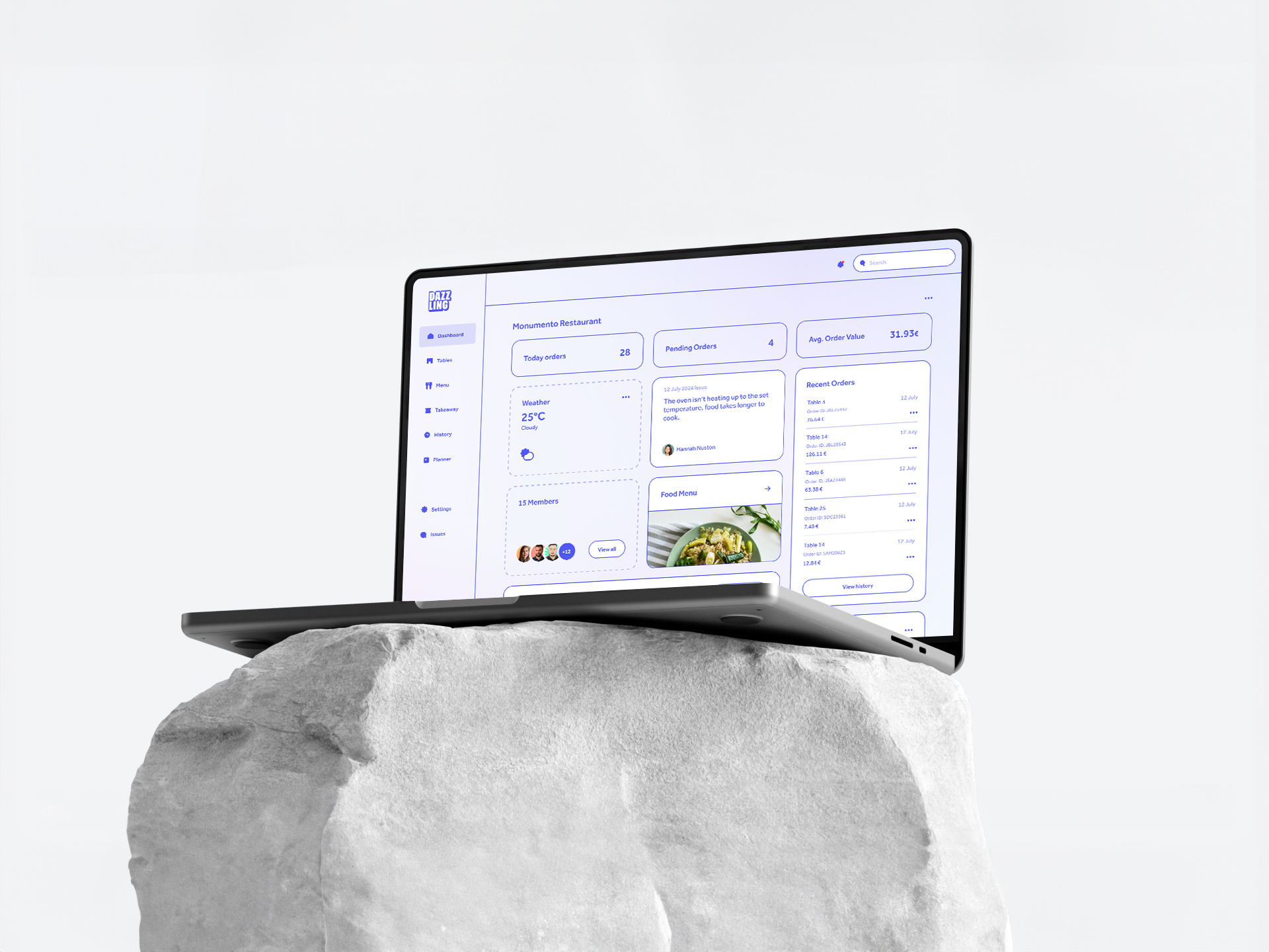 DAZZLING App app app design application daniel dazzling desktop laptop logo management olah restaurant soft software tables ui uxui