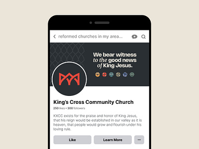 Social Media Graphics for King's Cross Community Church banner branding church church branding facebook graphic design header identity logo reformed social media graphics ui x