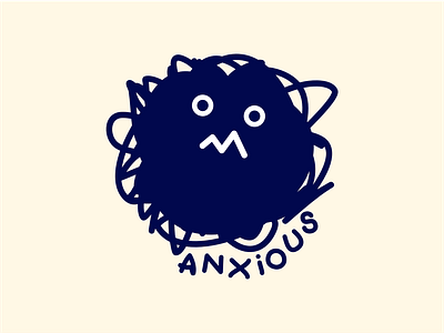 Give your emotion a name anxiety anxious character emoji emoticon emotion emotional fear flat illustration negative emotion tangled thoughts vector