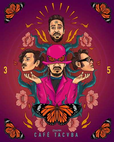 35 anniversary of Café Tacvba cafe tacvba design digital illustration graphic design illustration poster design poster rock band procreate