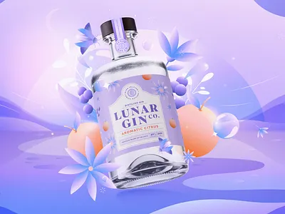 Luna Gin Co. branding design graphic design ill illustration logo vector