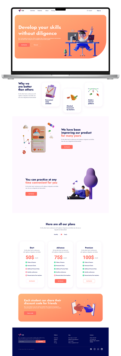 Landing Page Ui Design figma landing page ui web