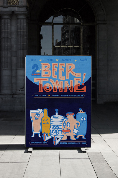 2nd Annual Beer Towne - Illustrations branding characters design drawing event flyer graphic design identity illustration marketing poster stickers vector