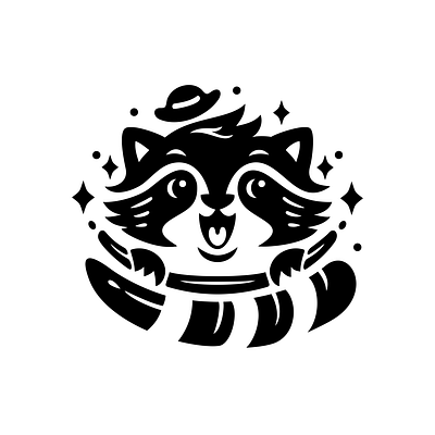 Cute Raccoon Mascot Logo digital