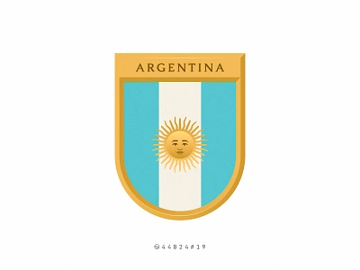 44B24#19 argentina badge belgrano design face flag football gold illustration mayo retro shield smile soccer sticker sun vintage