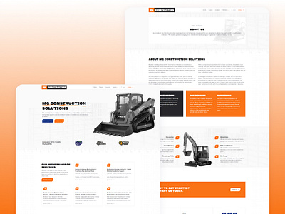 Construction Company Website Design bold design construction website contractor heavy equipment landing page local business website modern ui nextjs orange ui page example professional web design service website tailwindcss ui user interface ux web development