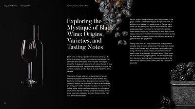 Black Wine Editorial Layout edit editorial design layout design ui visual design