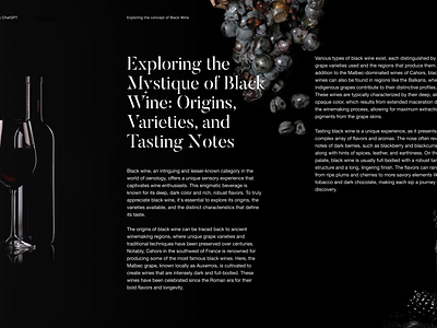 Black Wine Editorial Layout edit editorial design layout design ui visual design