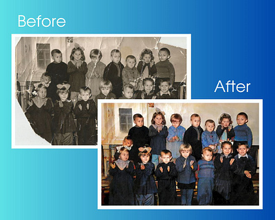 Restoration&coloring of old photographs old photos restoration retouch