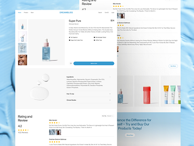Dreambliss - Beauty E-Commerce [Detail Page] beauty body care cosmetology detail detail product ecommerce face care landing page makeup marketplace product product design serum skincare ui web web design web page webpage website